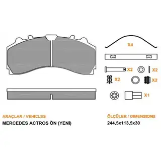 Disk Balatası Mercedes Axor Ön Y.M