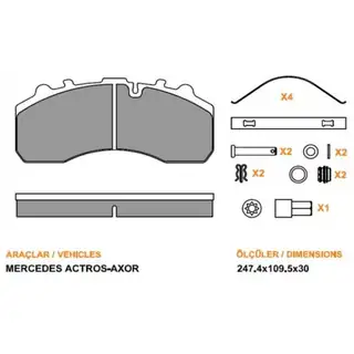 Disk Balatası Mercedes Actros Axor E.M