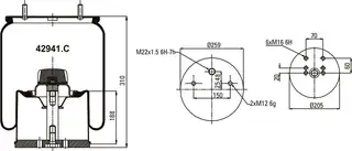 Komple Körük Metal Piston SAF Holland