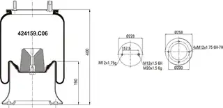 Komple Körük Metal Piston 424159 C06