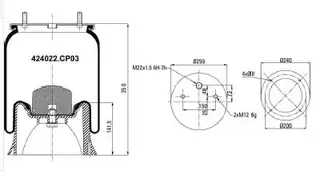 Komple Körük Plastik Piston 424022 CP03